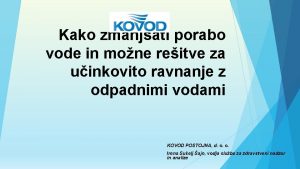 Kako zmanjati porabo vode in mone reitve za