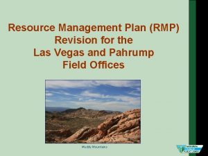 Resource Management Plan RMP Revision for the Las