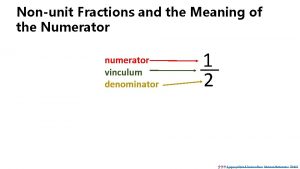 Nonunit Fractions and the Meaning of the Numerator