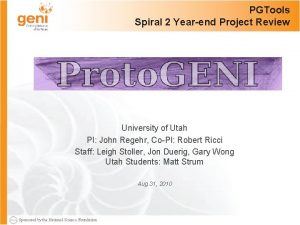 PGTools Spiral 2 Yearend Project Review University of