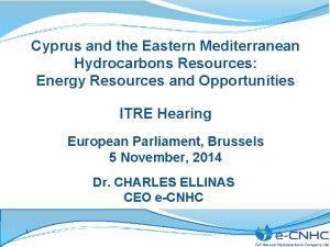 Cyprus and the Eastern Mediterranean Hydrocarbons Resources Energy