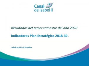 Resultados del tercer trimestre del ao 2020 Indicadores