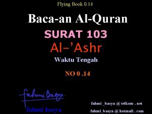 Flying Book 0 14 Bacaan AlQuran SURAT 103