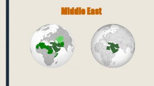 Middle East Middle East Includes South West Asia