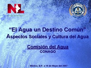 El Agua un Destino Comn Aspectos Sociales y