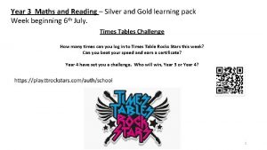 Year 3 Maths and Reading Silver and Gold