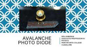 AVALANCHE PHOTO DIODE DR A ANBARASI ASSOCIATE PROFFESSOR