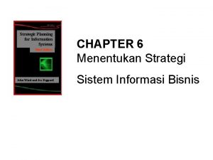 Strategic Planning for Information Systems Third Edition John