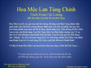 Hoa Mc Lan Tng Chinh Trch on Ci