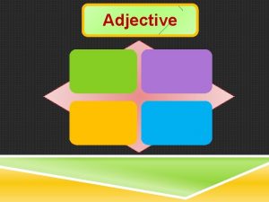 Adjective Contents Adjective Kinds of Adjectives Formation of