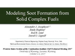 Modeling Soot Formation from Solid Complex Fuels Alexander
