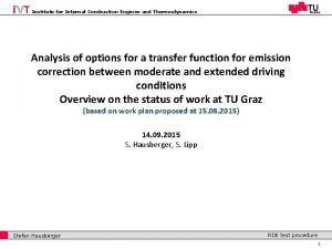 Institute for Internal Combustion Engines and Thermodynamics Analysis