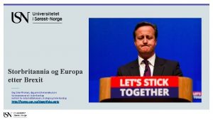Storbritannia og Europa etter Brexit Dag Einar Thorsen