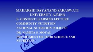 MAHARSHI DAYANAND SARASWATI UNIVERSITY AJMER E CONTENT LEARNING