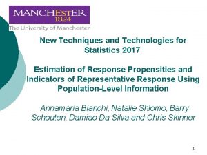 New Techniques and Technologies for Statistics 2017 Estimation