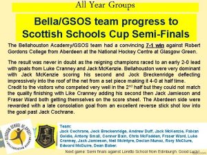 All Year Groups BellaGSOS team progress to Scottish