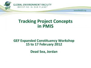 Tracking Project Concepts in PMIS GEF Expanded Constituency