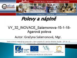 Polevy a npln VY32INOVACESalamonova15 1 18 Agarov poleva