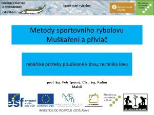 Sportovn rybolov Metody sportovnho rybolovu Mukaen a pvla