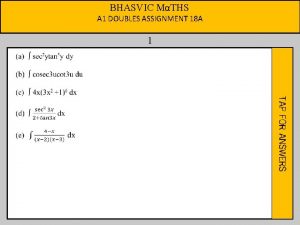 BHASVIC MTHS A 1 DOUBLES ASSIGNMENT 18 A