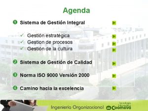 Agenda Sistema de Gestin Integral Gestin estratgica Gestion