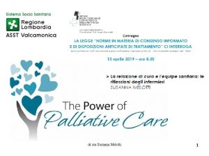 dr ssa Susanna Melotti 1 Cure palliative OMS