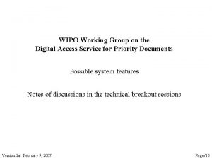 WIPO Working Group on the Digital Access Service