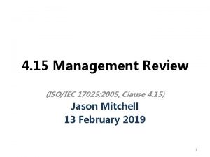 4 15 Management Review ISOIEC 17025 2005 Clause