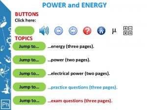 POWER and ENERGY BUTTONS Click here Clicking here