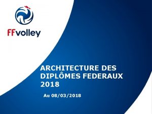 ARCHITECTURE DES DIPLMES FEDERAUX 2018 Au 08032018 1