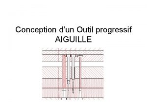 Conception dun Outil progressif AIGUILLE Problme technique La