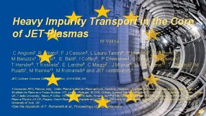 Heavy Impurity Transport in the Core of JET