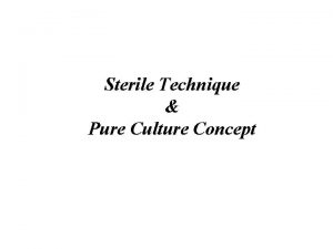 Sterile Technique Pure Culture Concept Why To protect