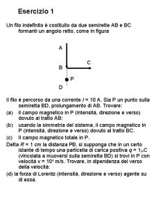 Esercizio 1 Un filo indefinito costituito da due