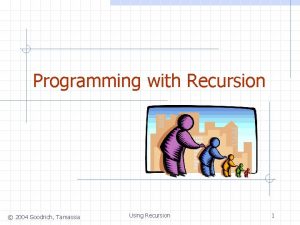 Programming with Recursion 2004 Goodrich Tamassia Using Recursion