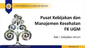 Pusat Kebijakan dan Manajemen Kesehatan FK UGM Bab