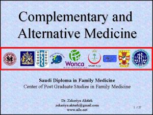 Complementary and Alternative Medicine Saudi Diploma in Family