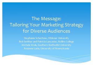 The Message Tailoring Your Marketing Strategy for Diverse