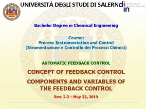 UNIVERSIT DEGLI STUDI DI SALERNO Bachelor Degree in