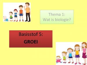 Thema 1 Wat is biologie Basisstof 5 GROEI