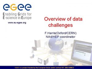 www euegee org Overview of data challenges F