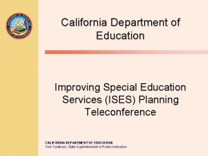 California Department of Education Improving Special Education Services