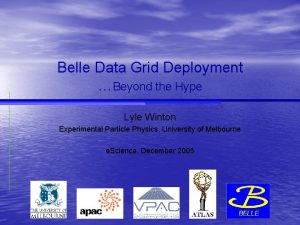 Belle Data Grid Deployment Beyond the Hype Lyle