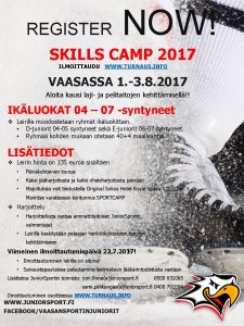 REGISTER NOW SKILLS CAMP 2017 ILMOITTAUDU WWW TURNAUS