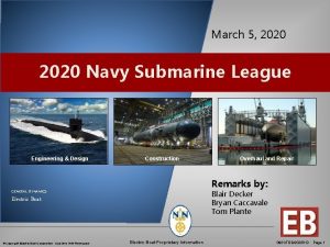 March 5 2020 Navy Submarine League Engineering Design