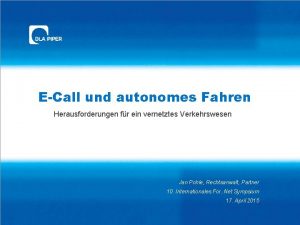 ECall und autonomes Fahren Herausforderungen fr ein vernetztes