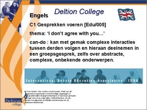 Engels Deltion College C 1 Gesprekken voeren Edu005