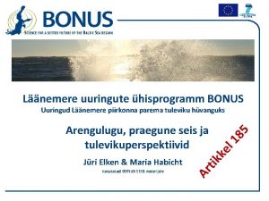 Lnemere uuringute hisprogramm BONUS kasutatud BONUS EEIG materjale