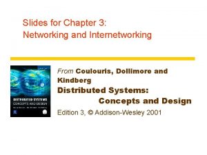 Slides for Chapter 3 Networking and Internetworking From