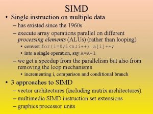SIMD Single instruction on multiple data has existed